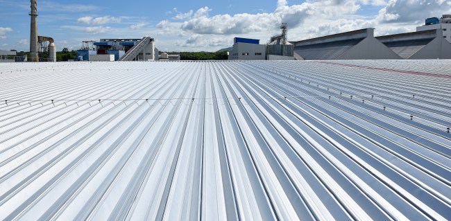R-panel metal roof