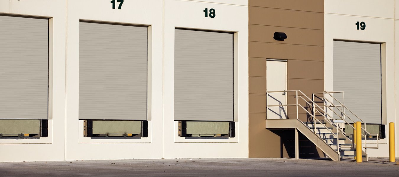 DoorLink Commercial garage doors angled view